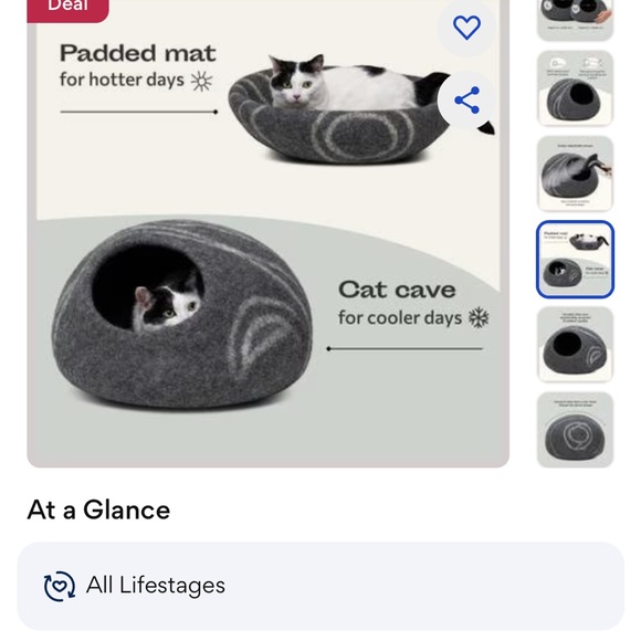 Meowfia Medium Wool Cat Cave - Picture 11 of 11